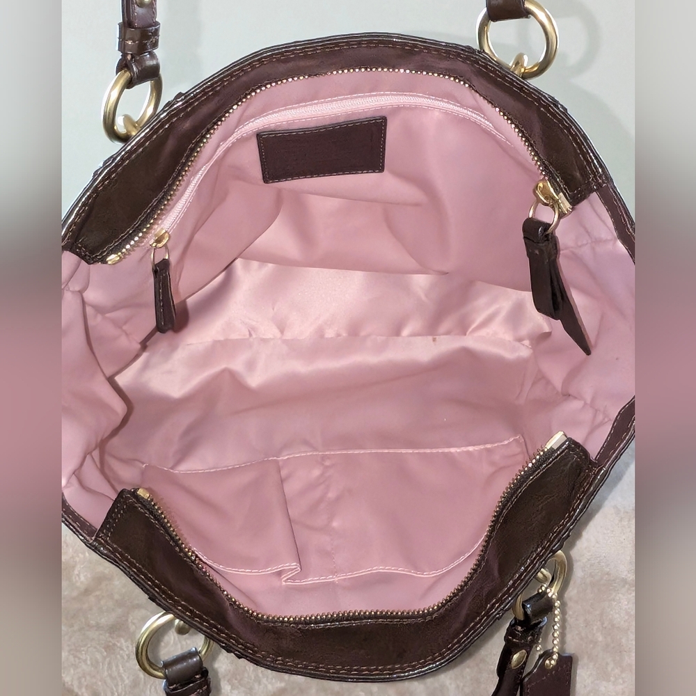 Coach Mahogany/Dark Brown Patent Leather Tote Bag - Picture 7 of 15